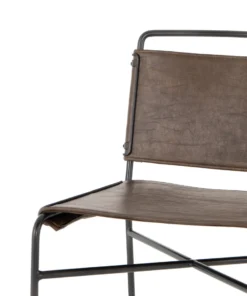 Four Hands Wharton Dining Chair Distressed Brown Leather New Arrivals