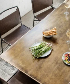 Four Hands Wharton Dining Chair Distressed Brown Leather New Arrivals