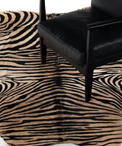 Four Hands Zebra Printed Hide Rug