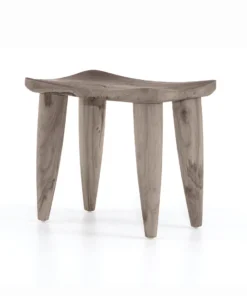 Four Hands New Arrivals Zuri Outdoor Stool Grey Weathered Teak