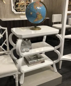 Worlds Away Olive Side Table White