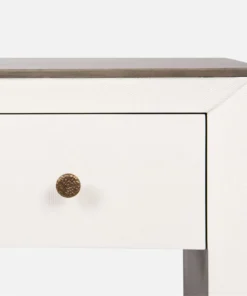 Made Goods Blaine Double Nightstand Pristine Faux Canvas New Arrivals