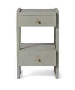 Made Goods Carrigan Single Nightstand Castor Gray Vintage Faux Shagreen