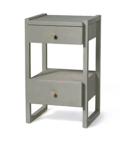 Made Goods Carrigan Single Nightstand Castor Gray Vintage Faux Shagreen