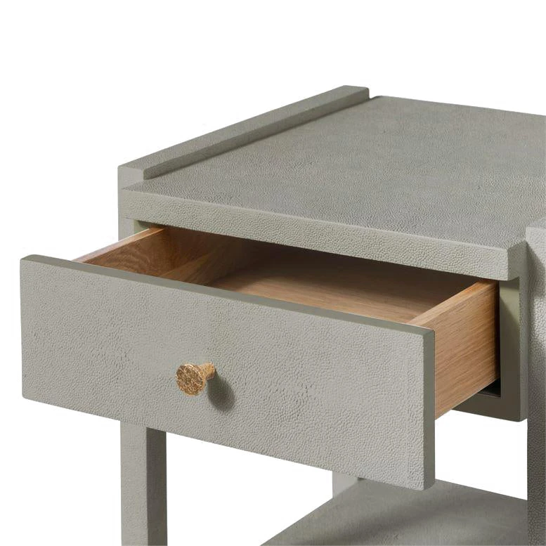 Made Goods Carrigan Single Nightstand Castor Gray Vintage Faux Shagreen 6 Made Goods Carrigan Single Nightstand Castor Gray Vintage Faux Shagreen