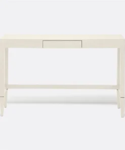 Made Goods Conrad Console Table Off White Faux Raffia