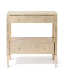 Made Goods New Arrivals Conrad Low Double Nightstand Champagne Faux Raffia