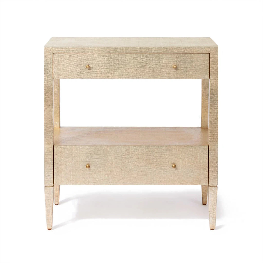 Made Goods New Arrivals Conrad Low Double Nightstand Champagne Faux Raffia 1 Made Goods New Arrivals Conrad Low Double Nightstand Champagne Faux Raffia