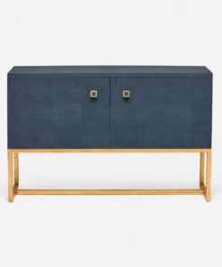 Made Goods Dallon 2 Door Buffet Navy Faux Shagreen And Gold Steel
