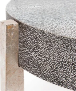 Made Goods New Arrivals Dexter Coffee Table Silver And Cool Gray Faux Shagreen
