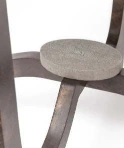 Made Goods New Arrivals Dexter Side Table Bronze And Sand Faux Shagreen