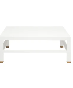 Made Goods New Arrivals Jarin Square Coffee Table Designer White Faux Belgian Linen