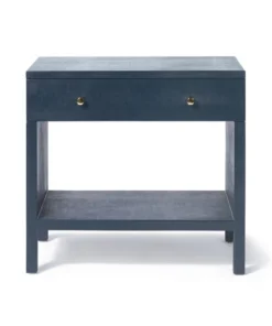 Made Goods Maris Double Nightstand True Navy Faux Belgian Linen