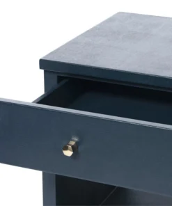 Made Goods Maris Double Nightstand True Navy Faux Belgian Linen