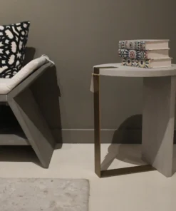 Worlds Away New Arrivals Harrington Side Table Light Grey