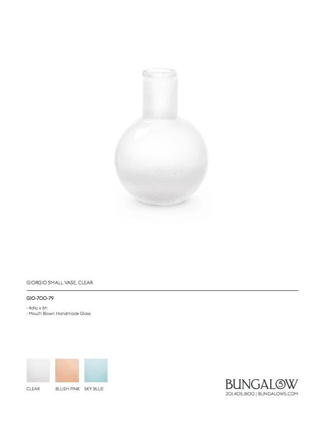 Bungalow 5 New Arrivals Giorgio Vase Clear 6 Bungalow 5 New Arrivals Giorgio Vase Clear