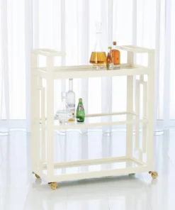 Global Views New Arrivals Grid Block Bar Cart White 5 Global Views New Arrivals Grid Block Bar Cart White