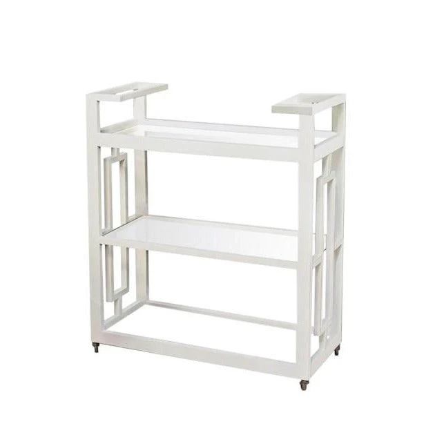 Global Views New Arrivals Grid Block Bar Cart White 1 Global Views New Arrivals Grid Block Bar Cart White