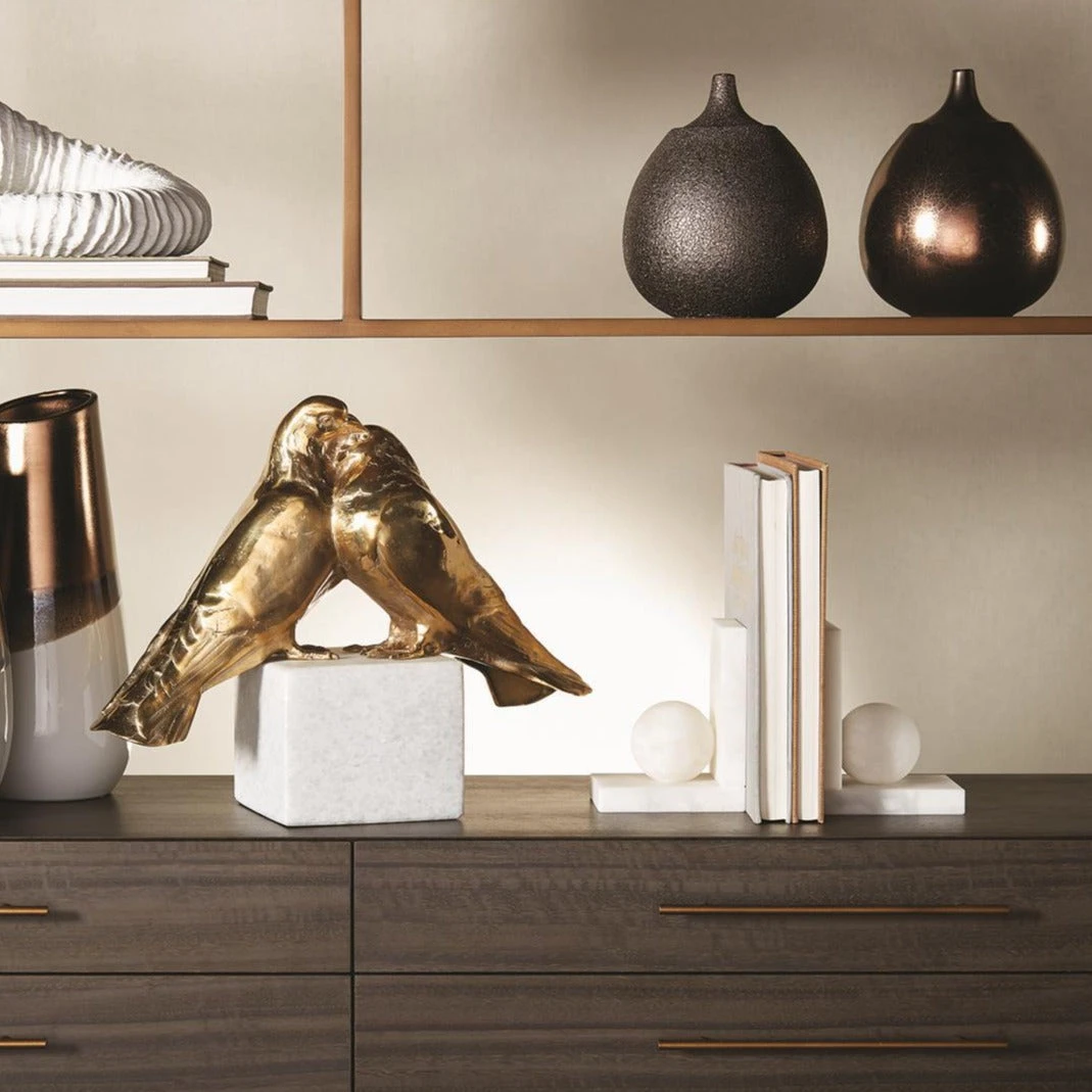 Global Views Alabaster Ball Bookends Set 3 Global Views Alabaster Ball Bookends Set