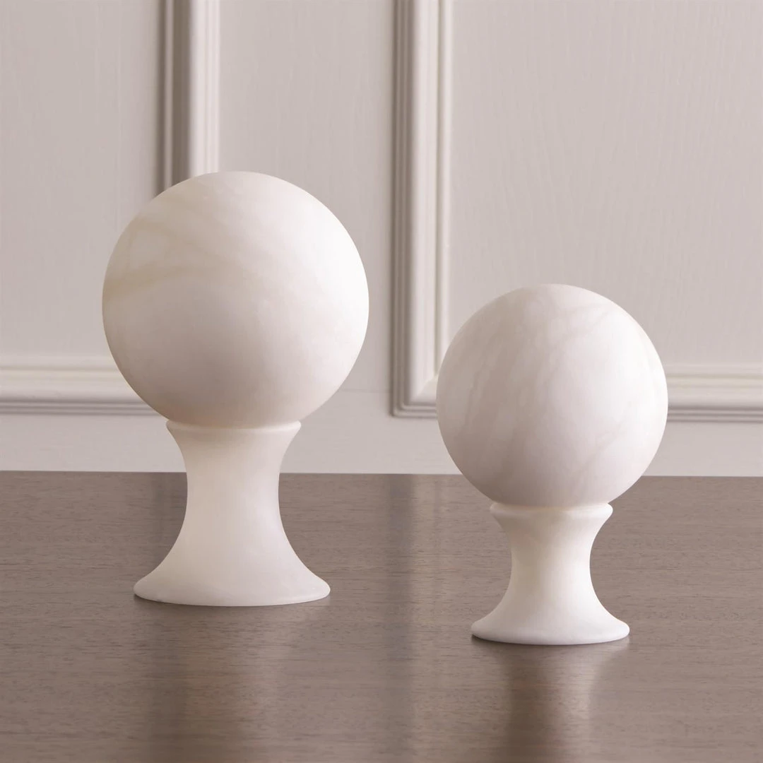 Global Views Alabaster Sphere Stands Set New Arrivals 2 Global Views Alabaster Sphere Stands Set New Arrivals