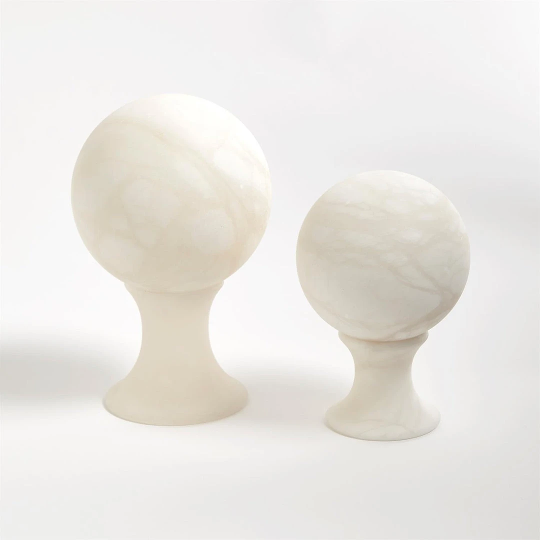 Global Views Alabaster Sphere Stands Set New Arrivals 1 Global Views Alabaster Sphere Stands Set New Arrivals