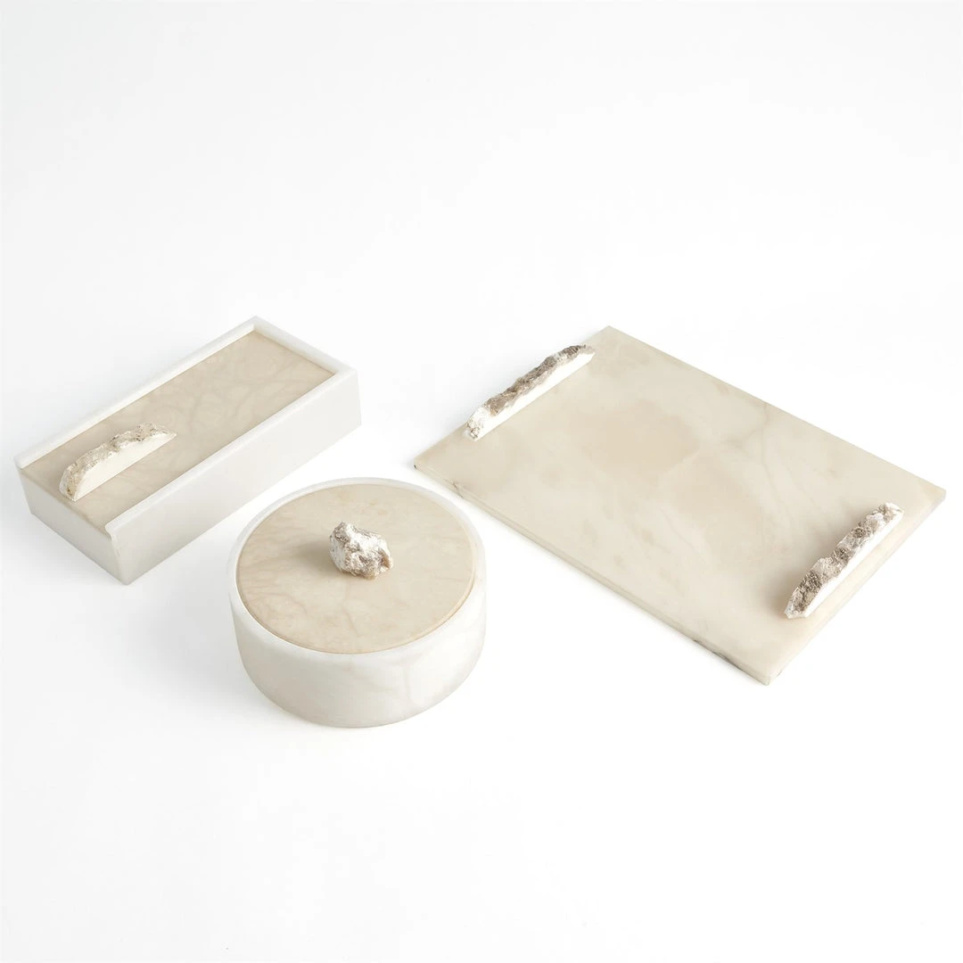 Global Views Alabaster Box And Tray Set With Rock Finial New Arrivals 1 Global Views Alabaster Box And Tray Set With Rock Finial New Arrivals