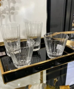 Global Views New Arrivals Bevelled Black Glass Tray Set 11 Global Views New Arrivals Bevelled Black Glass Tray Set