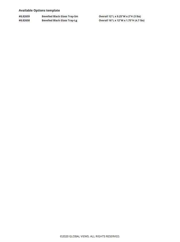 Global Views New Arrivals Bevelled Black Glass Tray Set 8 Global Views New Arrivals Bevelled Black Glass Tray Set