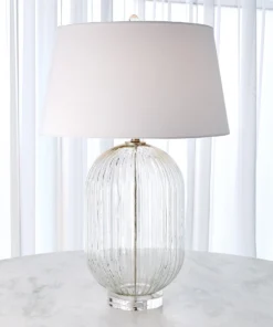 Global Views Clear Glass Ribbed Lamp 11 Global Views Clear Glass Ribbed Lamp