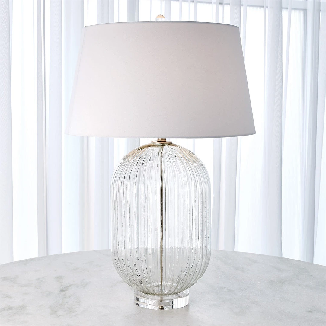 Global Views Clear Glass Ribbed Lamp 3 Global Views Clear Glass Ribbed Lamp