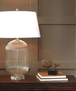 Global Views Clear Glass Ribbed Lamp