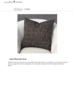 Global Views Cojin Pillow Dark Gray New Arrivals 10 Global Views Cojin Pillow Dark Gray New Arrivals