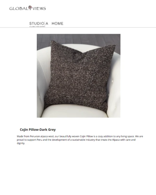 Global Views Cojin Pillow Dark Gray New Arrivals 5 Global Views Cojin Pillow Dark Gray New Arrivals