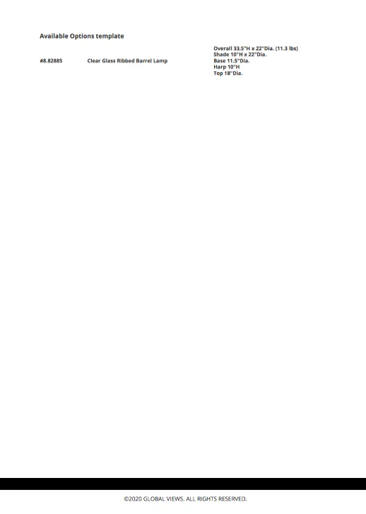 Global Views Clear Glass Ribbed Lamp 9 Global Views Clear Glass Ribbed Lamp