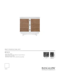 Bungalow 5 New Arrivals Grant Three Drawer Side Table