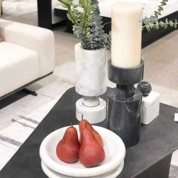 Global Views Caroline Centerpiece White Marble Two Sizes New Arrivals 2 Global Views Caroline Centerpiece White Marble Two Sizes New Arrivals