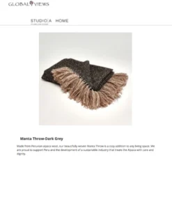 Global Views New Arrivals Manta Throw Dark Grey