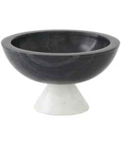 Global Views New Arrivals Marble Round Bowl Black