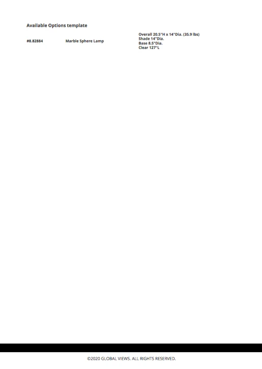 Global Views New Arrivals Marble Sphere Lamp 7 Global Views New Arrivals Marble Sphere Lamp