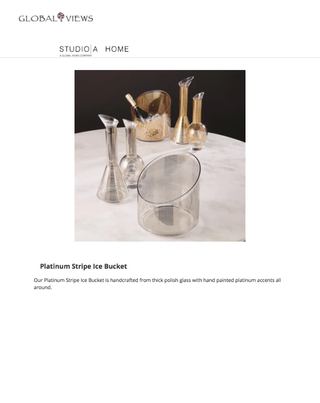 Global Views Platinum Striped Ice Bucket New Arrivals 3 Global Views Platinum Striped Ice Bucket New Arrivals