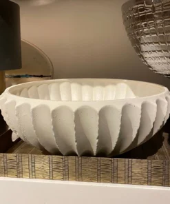 Global Views New Arrivals Sawtooth Bowl Rustic White