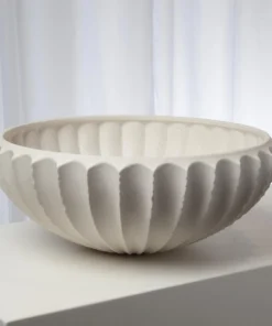 Global Views New Arrivals Sawtooth Bowl Rustic White