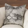 Global Views Shimmer Snake Skin Pillow Silver