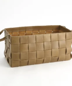Global Views Soft Woven Leather Baskets Putty Set Of Two 9 Global Views Soft Woven Leather Baskets Putty Set Of Two