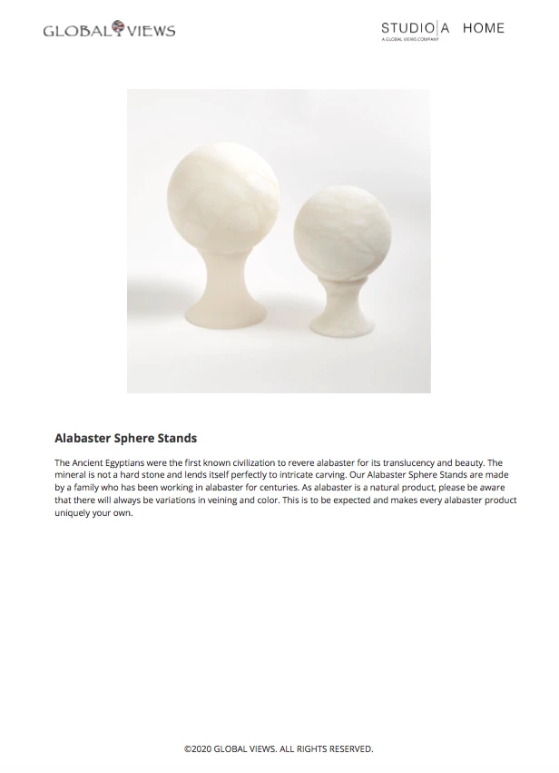 Global Views Alabaster Sphere Stands Set New Arrivals 5 Global Views Alabaster Sphere Stands Set New Arrivals