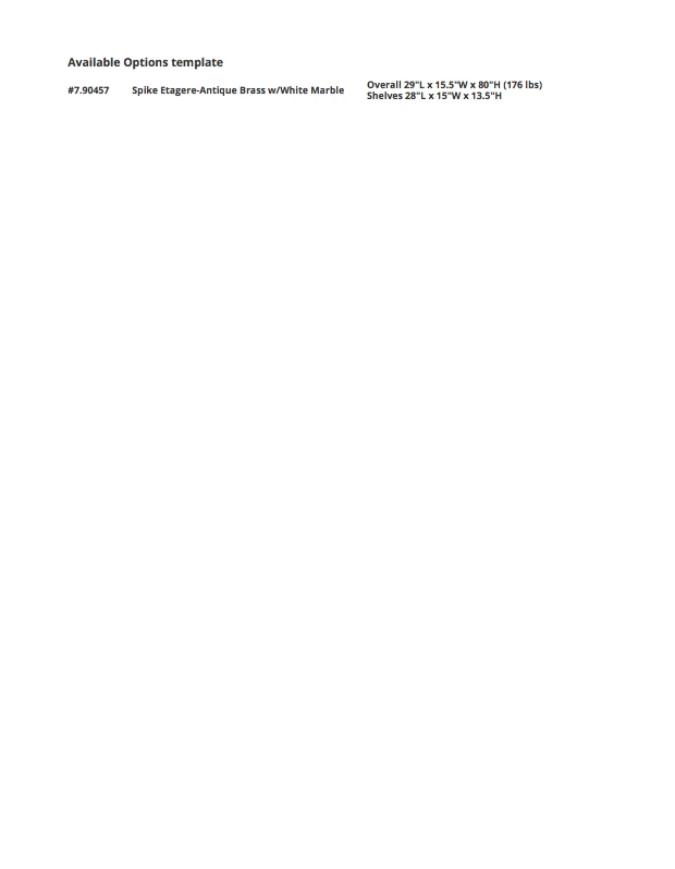 Global Views Spike Etagere Antique Brass And White Marble 4 Global Views Spike Etagere Antique Brass And White Marble