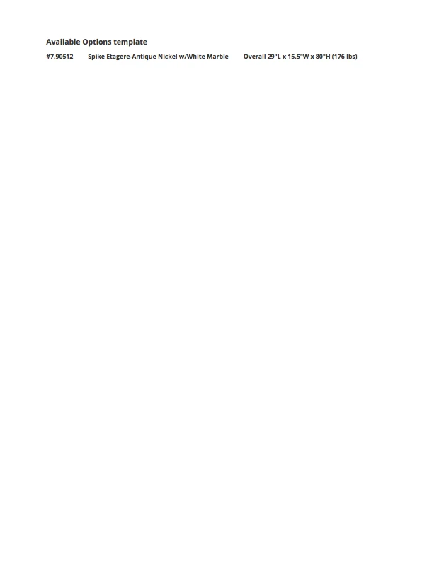 Global Views Spike Etagere Antique Nickel And White Marble 4 Global Views Spike Etagere Antique Nickel And White Marble