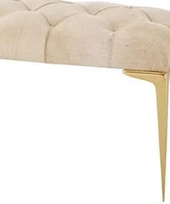 Global Views Stiletto Bench White Hair On Hide