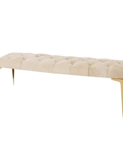 Global Views Stiletto Bench White Hair On Hide