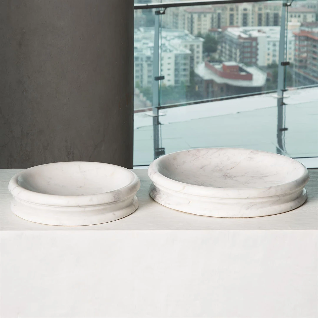 Global Views Caroline Centerpiece White Marble Two Sizes New Arrivals 1 Global Views Caroline Centerpiece White Marble Two Sizes New Arrivals